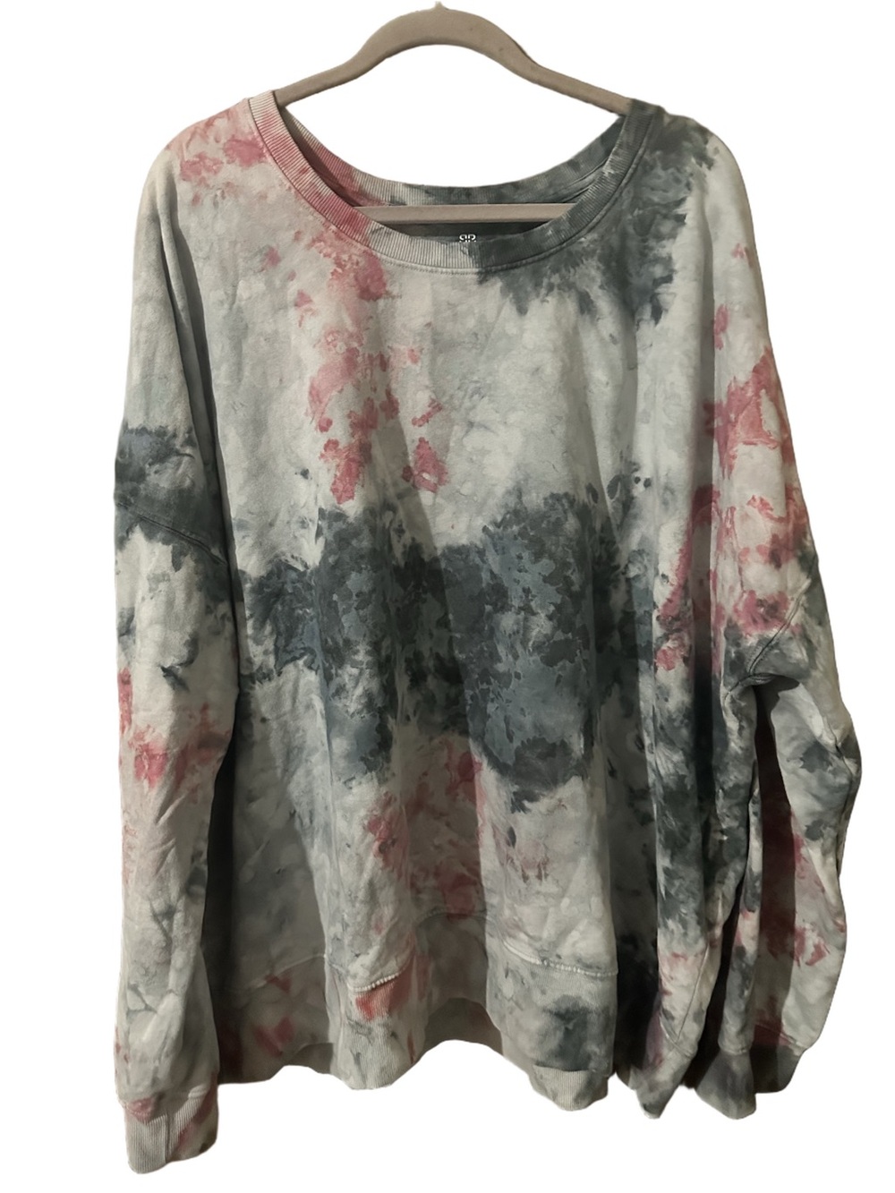 Birdeebee Tie-Dye Long Sleeve Women’s Fleece Sweatshirt Pink & Grey Sz 3X NWT